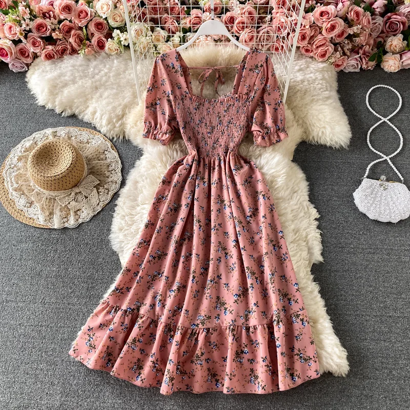 Мини-платье женские платья трапециевидной формы Vestidos с квадратным воротником и