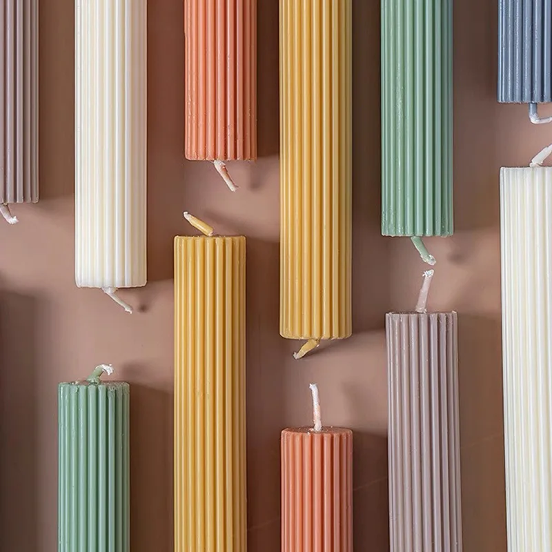 Разноцветная твердая ароматерапевтическая свеча романтическая длинная из