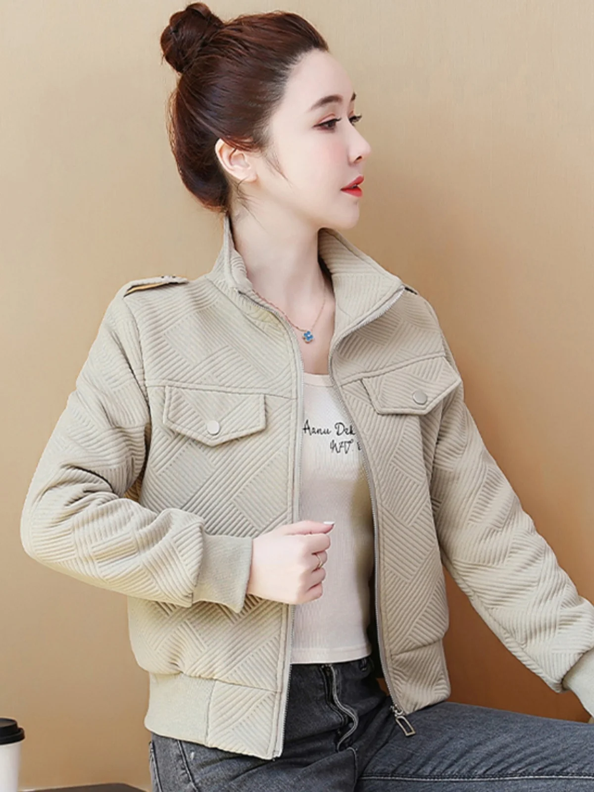 Осенне-зимняя бейсбольная форма на флисовой подкладке верхняя одежда женская