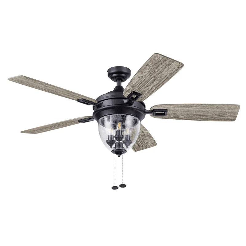 

Gardens 52" Matte Black 5 Indoor/Outdoor Ceiling Fan with Lights