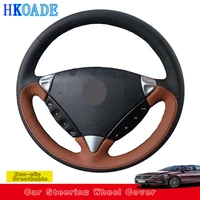 customize diy genuine leather car accessories steering wheel cover for porsche cayenne 2006 2007 2008 2009 car interior