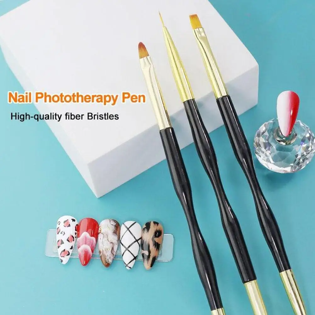 

1/3Pcs Acrylic French Stripe Nail Art Liner Brush 3D Tips Manicuring Ultra-thin Line Drawing Pen UV Gel Brushes Painting Tools