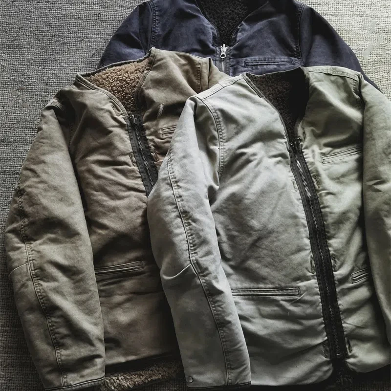 Винтажная стираная винтажная толстая шерстяная куртка High Street пальто свободные