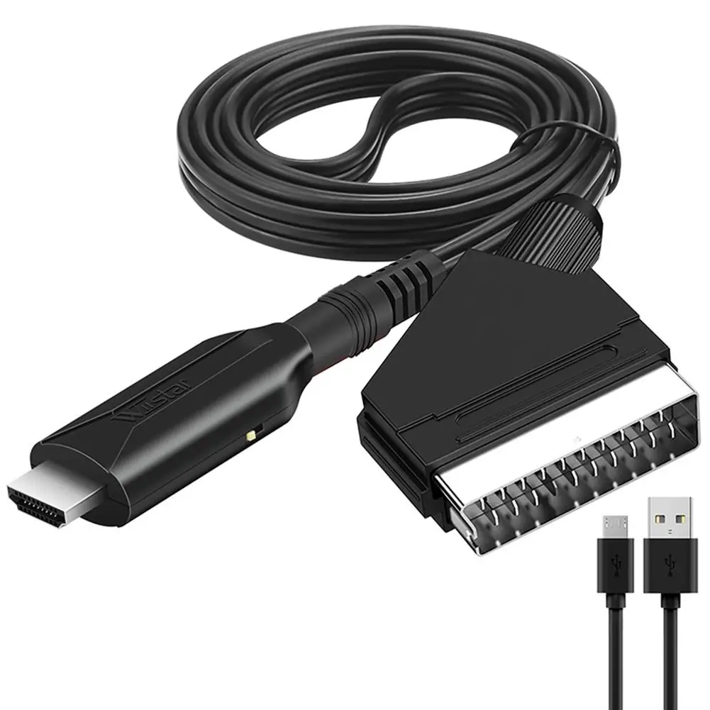 

1080p Scart To HDMI-compatible Video Audio Converter Adapter Scart Input To HDMI-compatible Output With Usb Power Cable