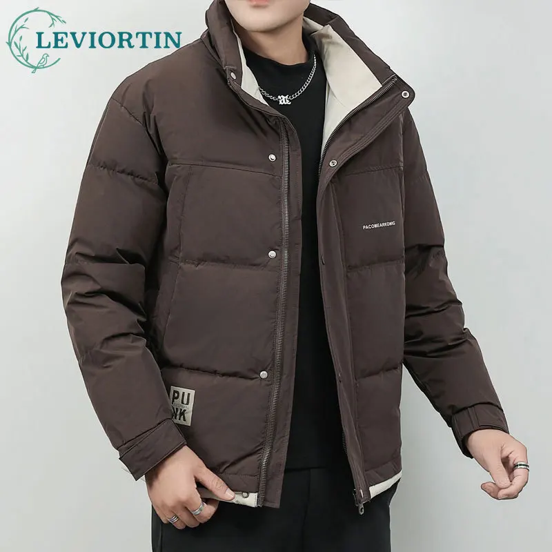 Модный брендовый пуховик для мужчин 2024 модная молодежная теплая морозостойкая