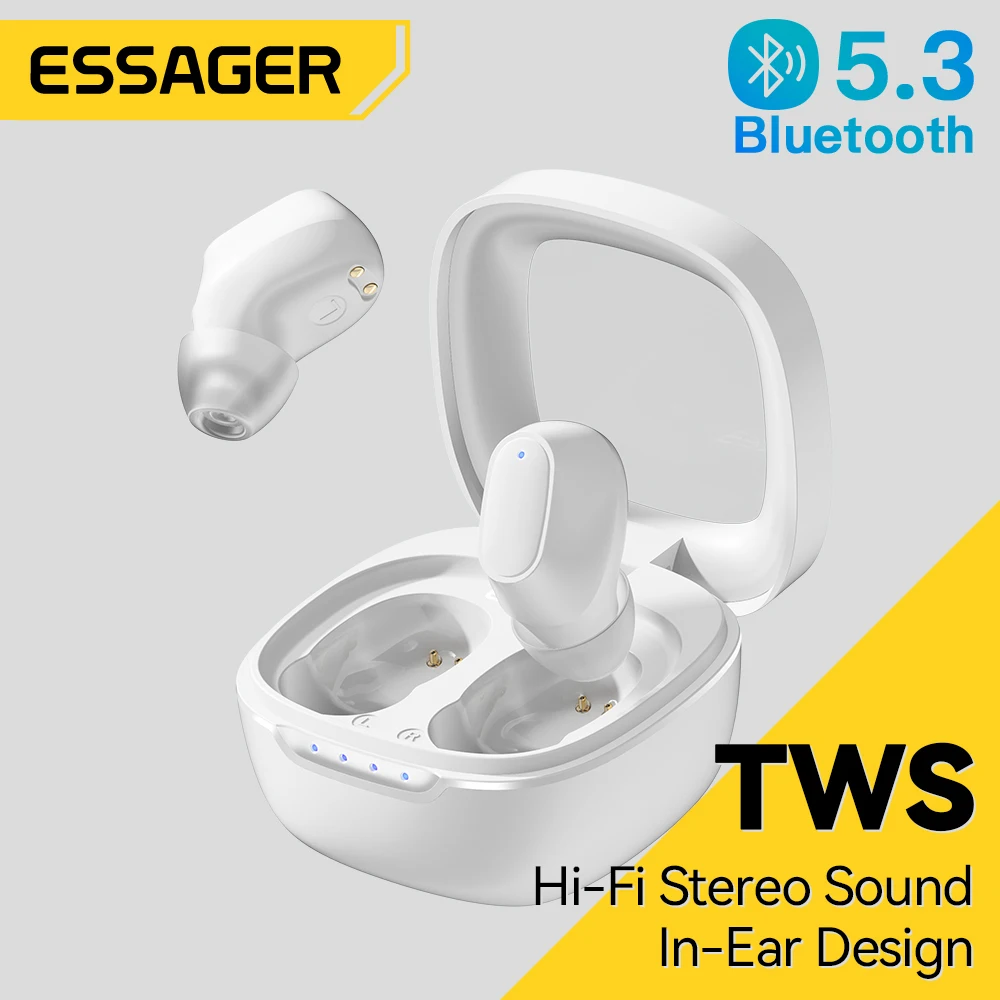 Фото Essager TWS Bluetooth5.3 Наушники с шумоподавлением Настоящая беспроводная стерео спортивная гарнитура-вкладыш с микрофоном №1