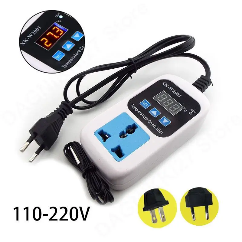 

VKS-W2001 Electronic Temperature Control Socket Thermostat Fully Automatic Switch Adjustable Digital Display EU US Plug U27