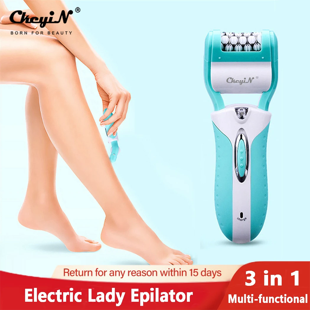 

3 in1 Women Epilator Painless Electric Lady Shaver Professional Hair Removal Kit Arm Leg Bikini Hair Trimmer Feet Callus Remover
