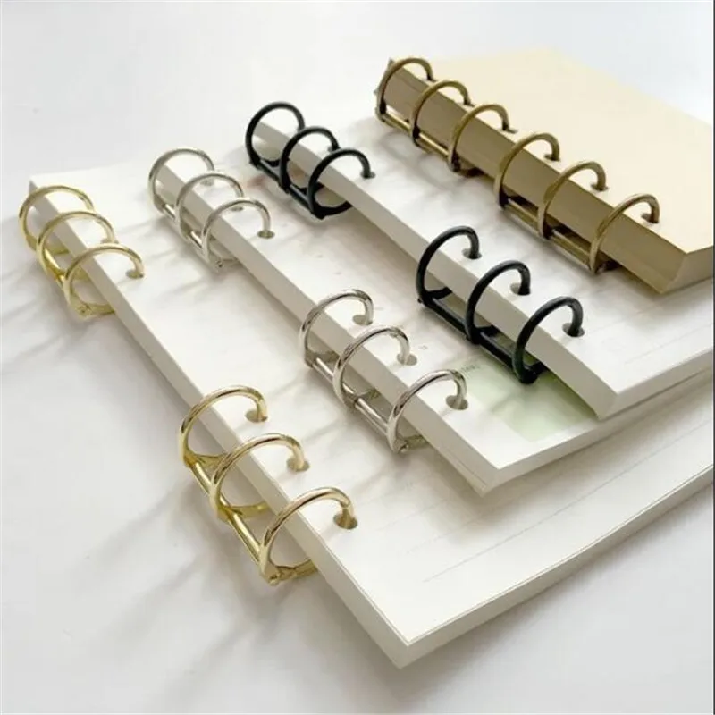 

Metal 2cm binding comb Circle 3 Rings Golden Notebook Binding Ring Open Ring Loose-Button Binding Clip Calendar Binding Hoop