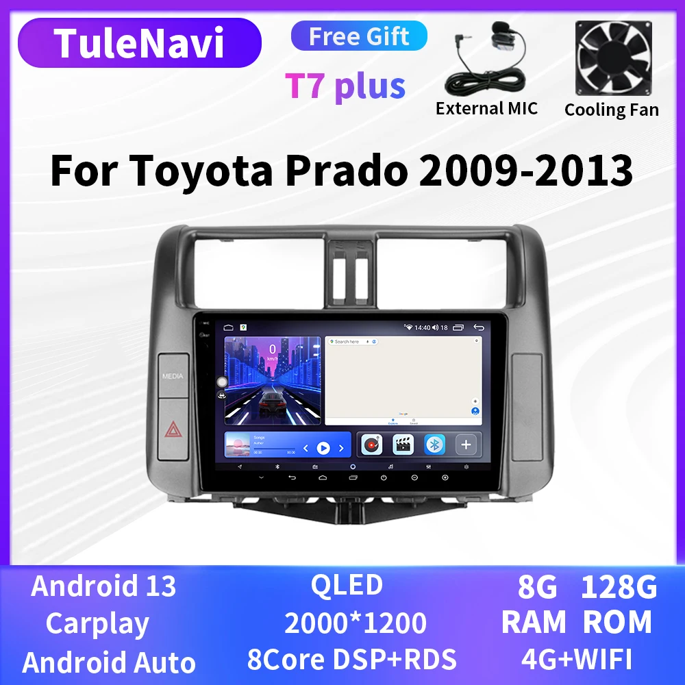 

Автомагнитола для Toyota Land Cruiser Prado 150 2009-2013, Android 13, видеоплеер, мультимедийный плеер с GPS-навигацией, Wi-Fi, 4G LET, головное устройство