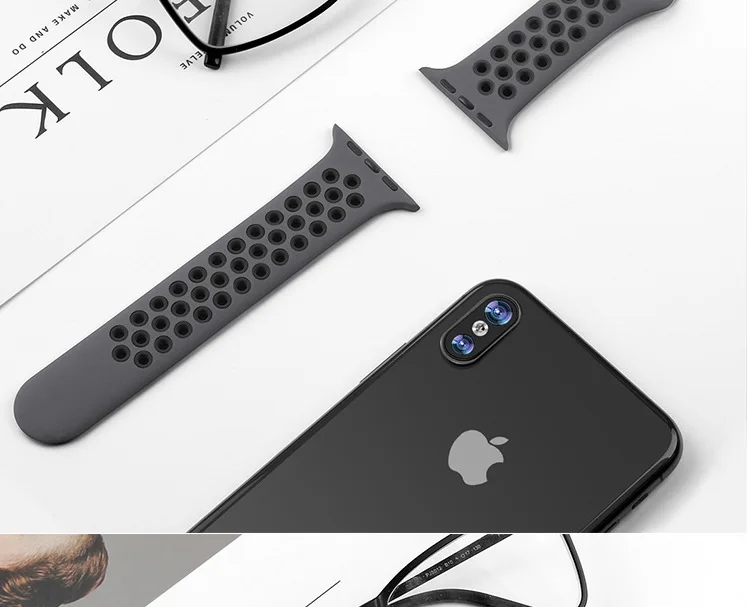 Silicone bracelet suitable for Apple Watch strap, with 45mm 40mm 44mm 41mm 42mm 38mm iWatch series 3 6 SE 7 8 ultra 49mm strap