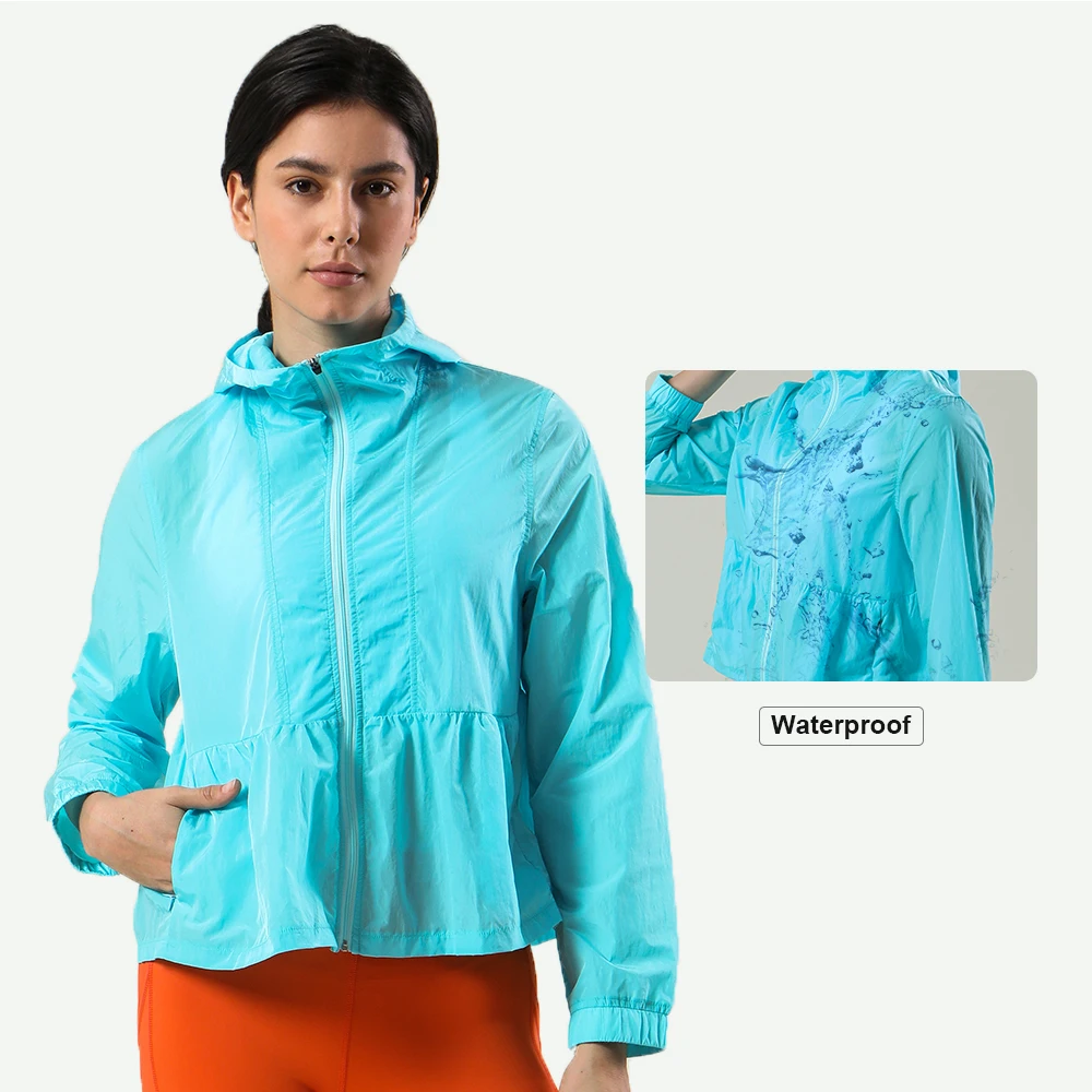 Outdoor Sunscreen Jacket Anti Ultraviolet Skin Protect Running Hoodie Sun Proof ClimbingWear Full Length Zipper Yoga Sports Top