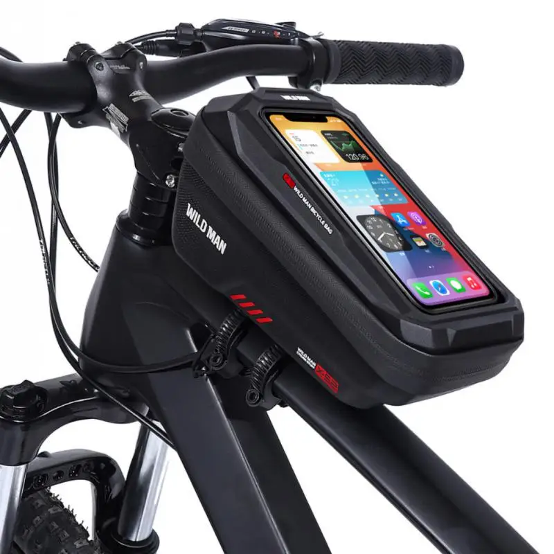 

WILD MAN Bike Phone Bag Frame Front Top Tube Cycling Bag Waterproof Touchscreen 6.7in Phone Case MTB Bike Bag Pack Bikepacking