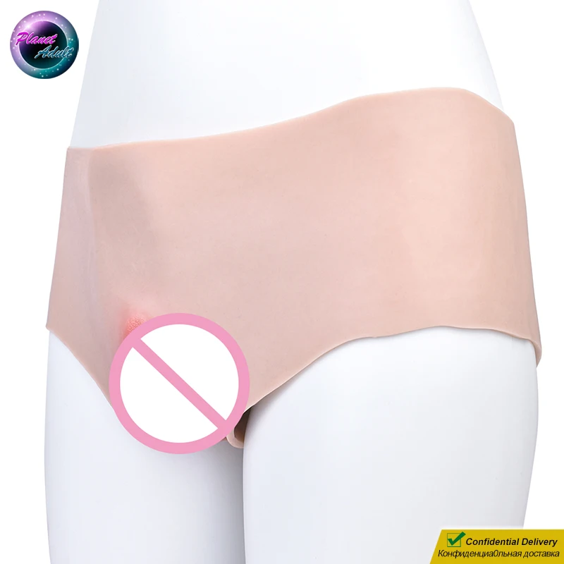 Телесный силиконовый реалистичный Вагина штаны поддельная киска Встроенная