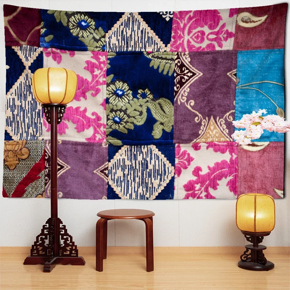 Мозаичный гобелен настенный богемный колдовской цветочный художественный принт