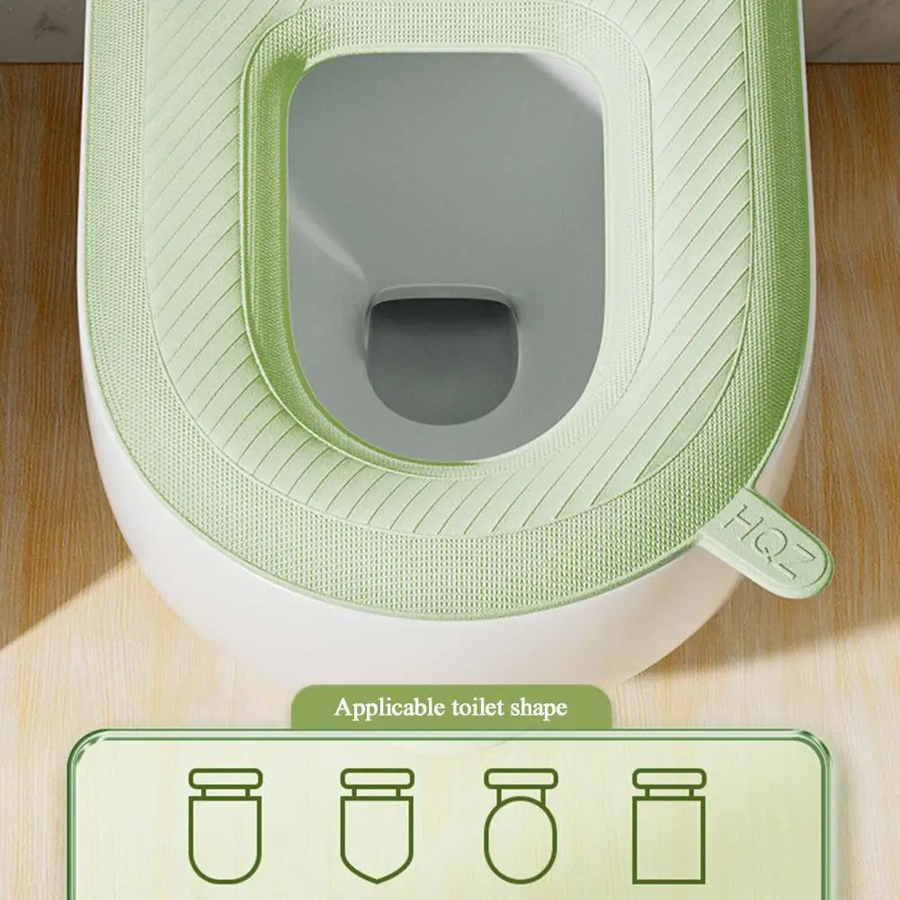 

Washable Toilet Cover Waterproof Toilet Pad Household Sticker Foam Toilet Lid Portable Silicone Toilet Covers Bathroom Supplies