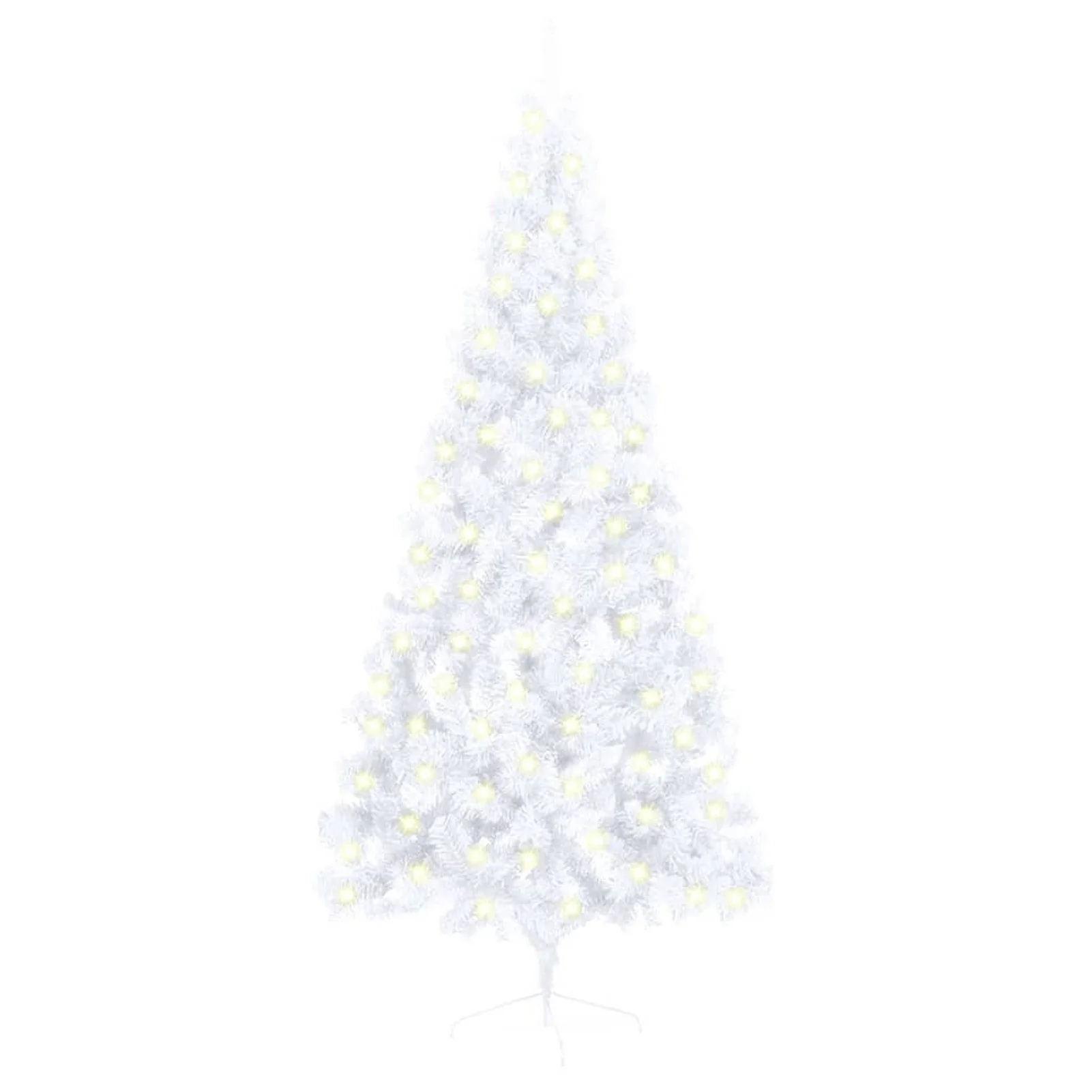 

Artificial Half Christmas Tree with LED&Stand White 70.8" PVC