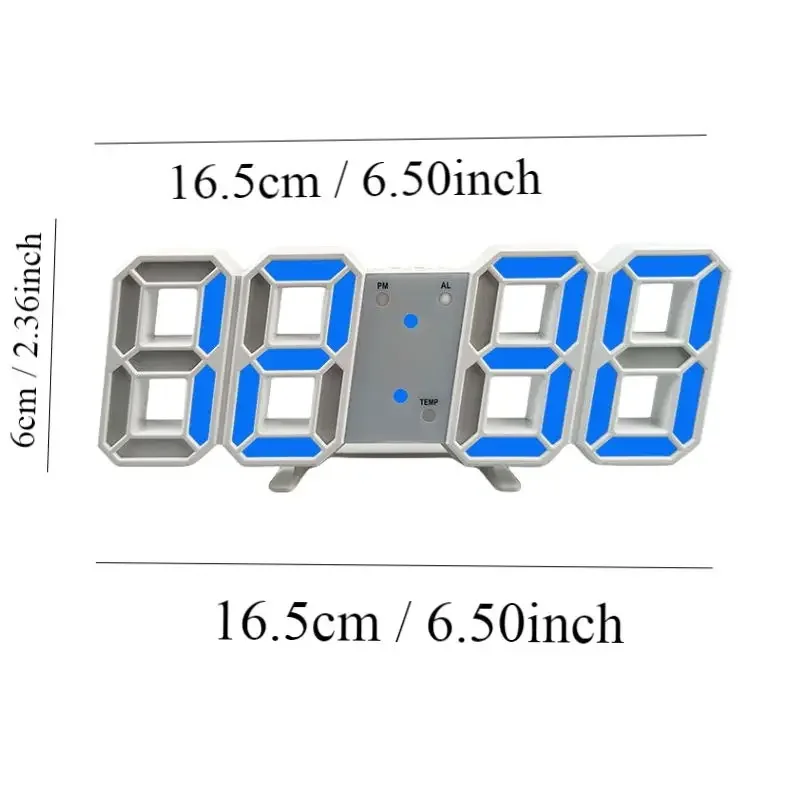 Настенные 3d-часы цифровой будильник с 3 уровнями яркости функцией сна для дома