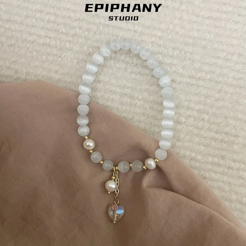 

Love Pendant Natural Stone Beads Bracelets Jewelry for Woman Gift