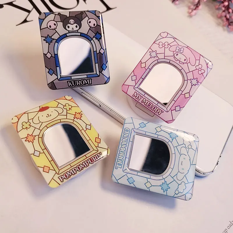 

Mobile Phone Telescopic Bracket Cartoon Cute Ring Buckle Mirror Makeup Makeup Net Red Trend New Desktop Universal Paste