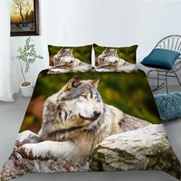 european pattern hot sale soft bedding set 3d digital wolf printing 23pcs high quality duvet cover set esdeeuus size