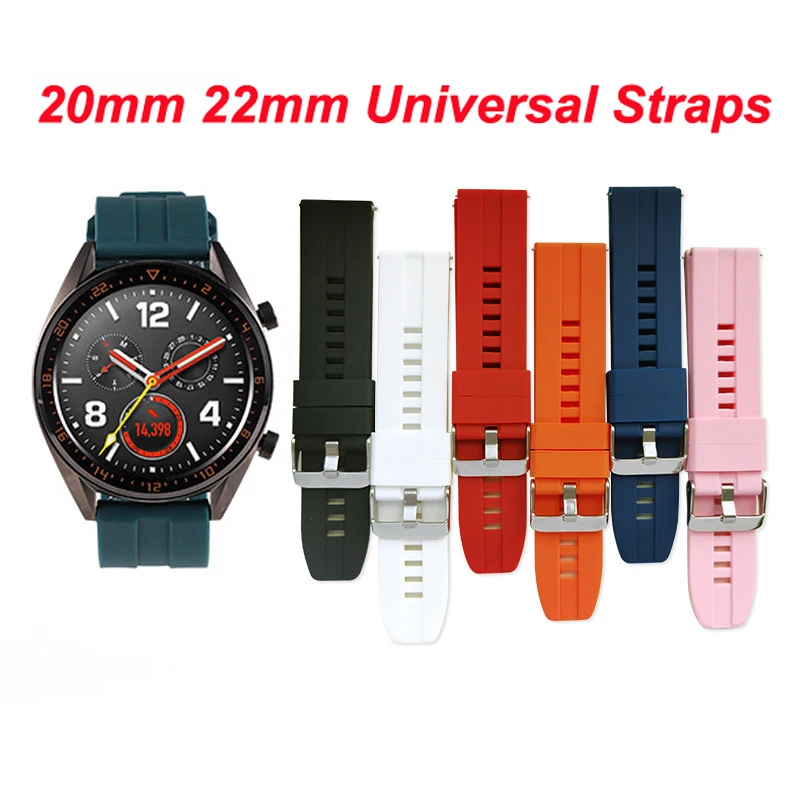 

Universal Watch Straps 22mm 20mm Quick Release Silicone Bands for Samsung Xiaomi Amazfit Lige Huawei Colmi SENBONO Smartwatch