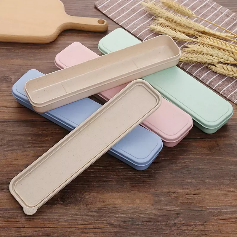 

2022New Tableware Storage Box Eco-Friendly Cutlery Picnic Chopstick Spoon Container Travel Utensil Case Food Grade Dinnerware