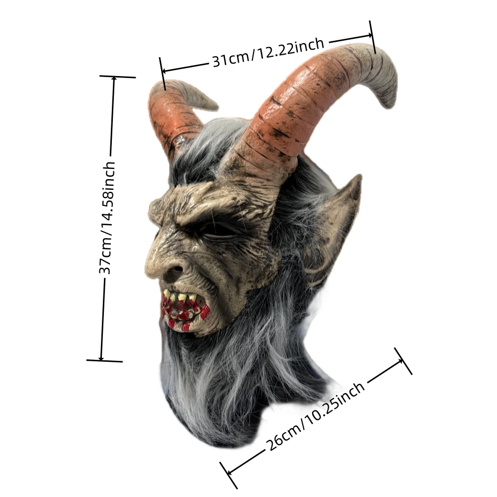 1 шт. рогатый монстр демон Люцифер маска ужасов латексные маски анфас косплей