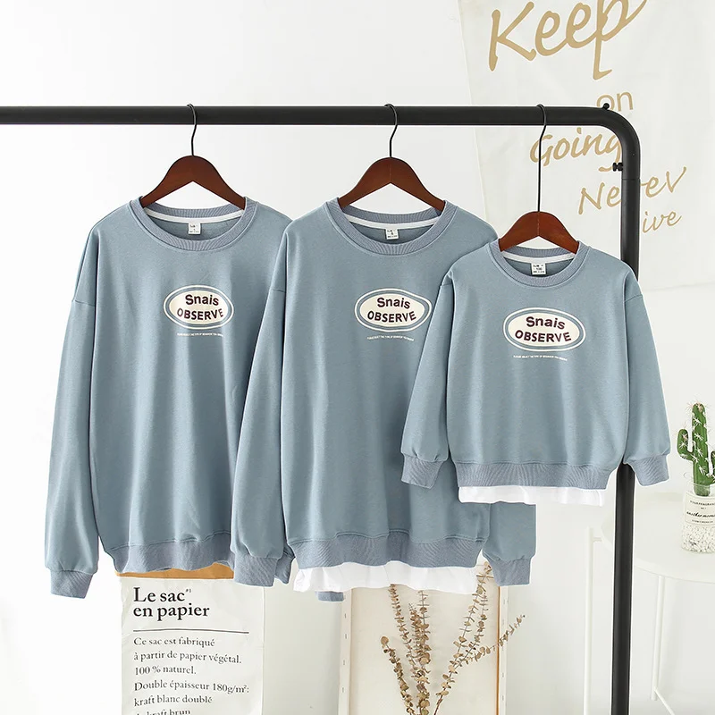 

Equal Family Clothing Mom And Son Sweatshirts Autumn Baby Boys Girls Cotton Long Sleeve Tops Tees Dad Daughter Matching Clothes