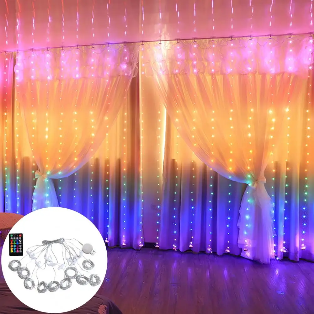 

1 Set Great 3 Styles IP43 Waterproof Multiple Lighting Mode LED String Light Decor for Home String Light Curtain Light