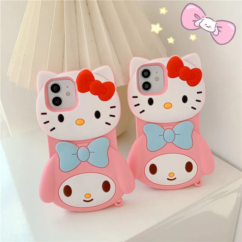 

Suitable for Iphone13 Phone Case Apple 12 Phone Case Wholesale Big Head Melody Hello Kitty Cartoon Silicone Soft Cover