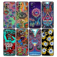 trippy psychedelic mushrooms eye collage phone case for xiaomi mi 11 11t 11x pro lite ne 12 poco x3 f3 m3 m4 nfc pro soft cover