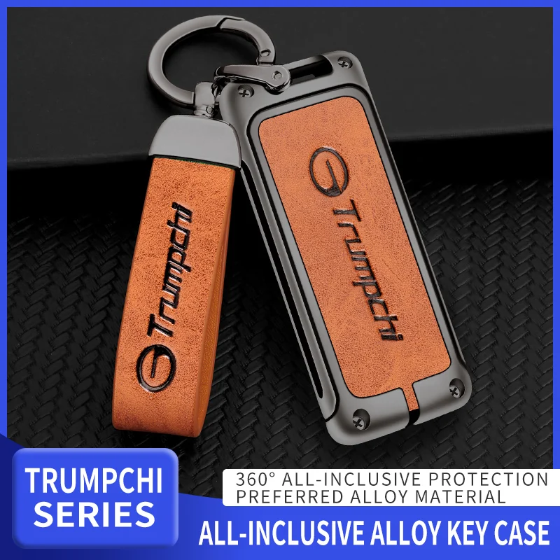 

Aluminum Alloy Leather Car Key Case Key Holder Key Case For GAC Trumpchi GA6 M8 EMPOW 55 GA4 GA8 M6 Keychain Auto Accessories