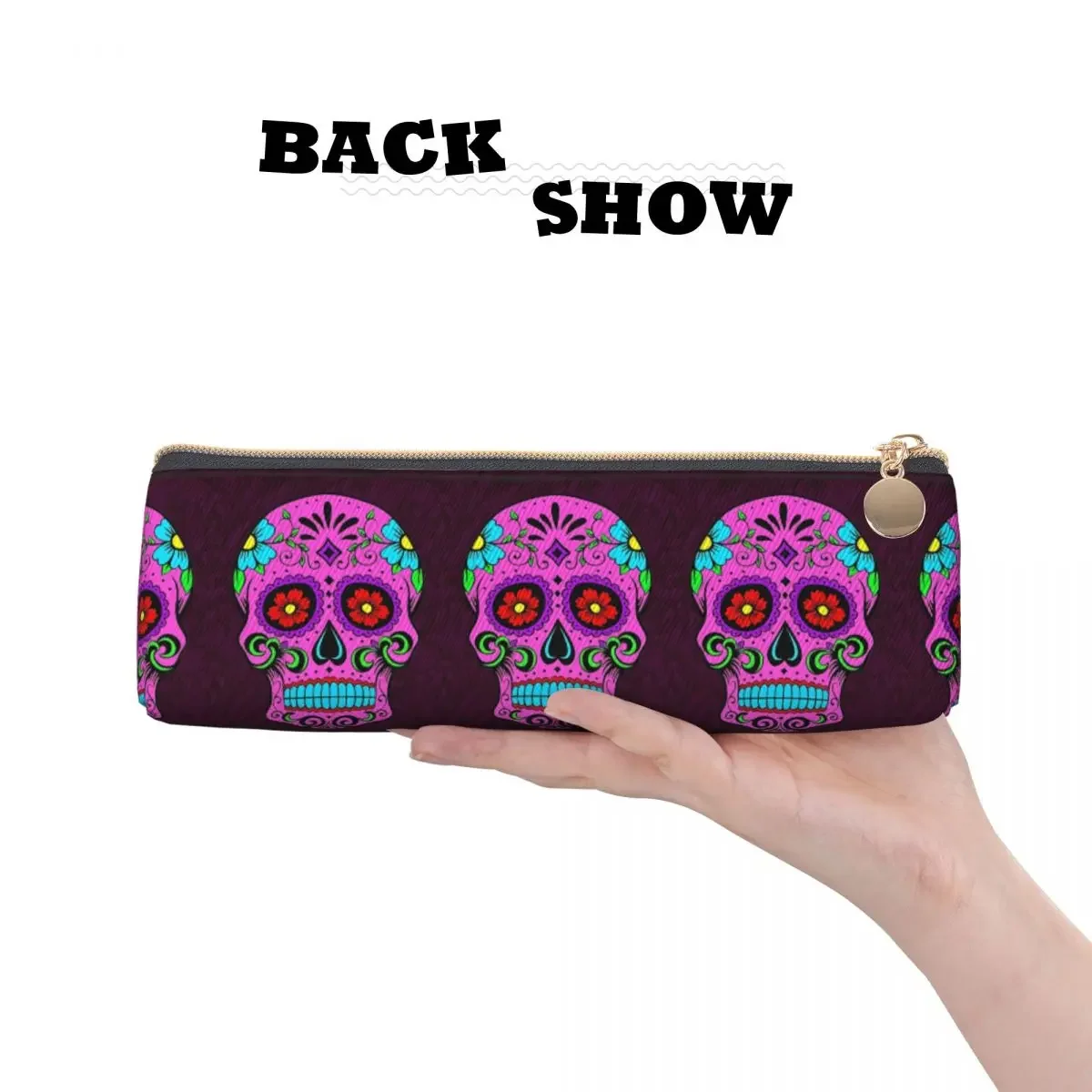 Цветной карандаш со скелетом необычные школьные Чехлы треугольник для девочек и