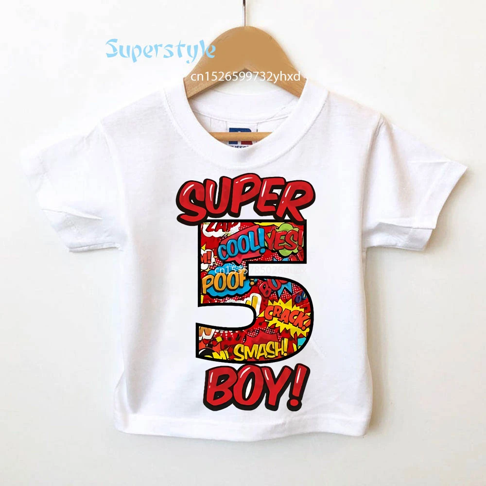 

2 3 4 5 6 7 8 9 Years SuperHero Birthday Boy Shirt Marvel Super Boy Birthday Shirts Children Happy Birthday Present Tops Clothes
