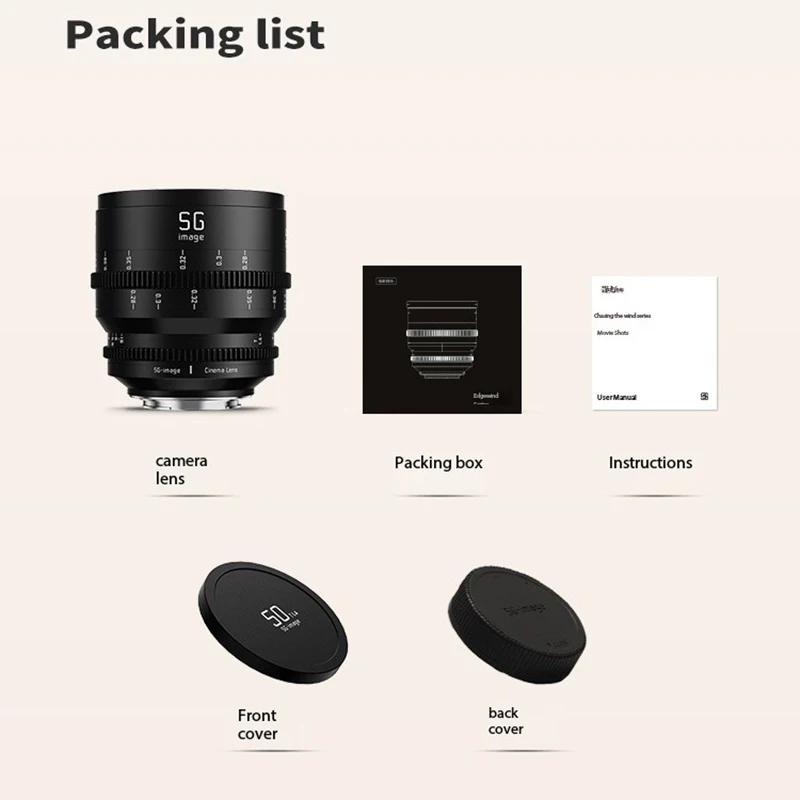 Объектив SGimage 25 мм/35 мм/50 мм/75 мм T1.4 Cine