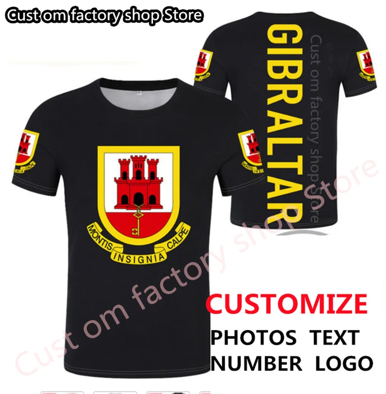 

GIBRALTAR t shirt diy free custom made name number Men T Shirt Funny T Shirts Hip Hop Mens Clothes Vintage Short Sleeve Top