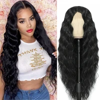 synthetic lace front hair wigs afro kinky curly hair wigs long deep wave wigs fluffy for african black women