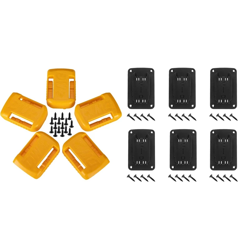 

5 Pack Battery Holder For DCB200 Battery With 6 Pack Battery Fixed Seat, Tool Holder For Dewalt 20V Drill Mount
