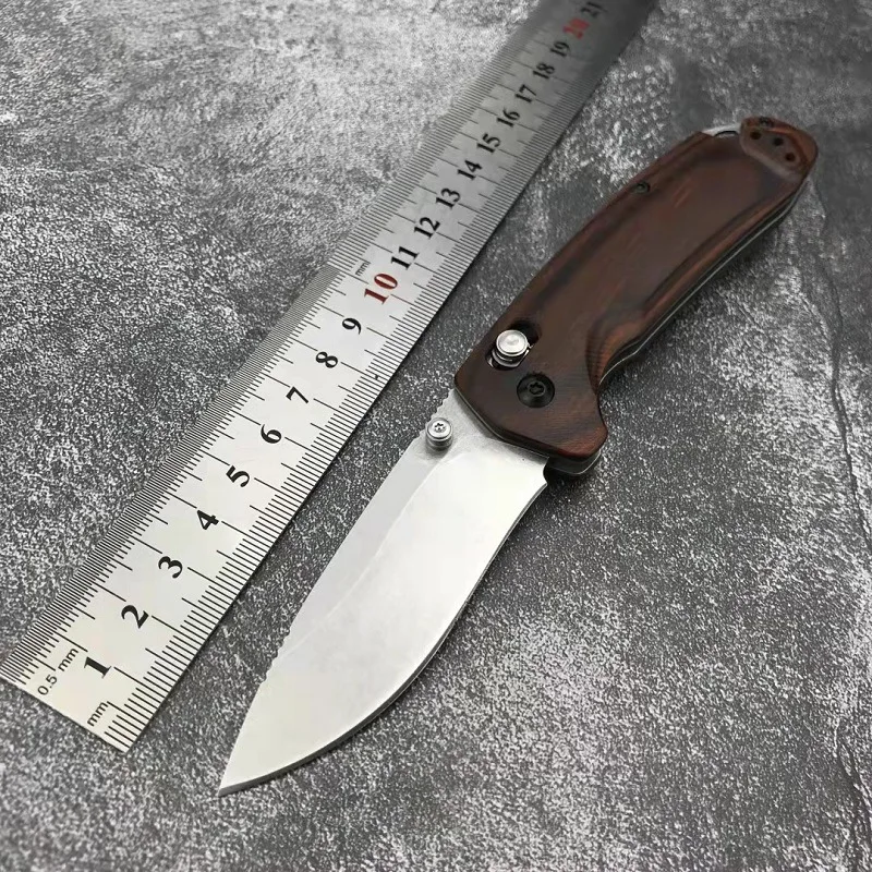 

Benchmade BM15031 Wooden handle 8C13MOV Steel Outdoor Camping Survival Pocket Knife folding EDC