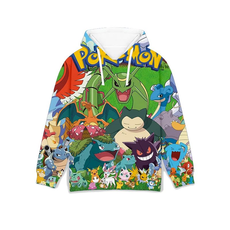 

Pokemon Printed Pikachu Children Long Sleeved Hoodie Cartoon Anime Pattern Sweater Fashionable Sweatshirt Autumn Winter Pullover