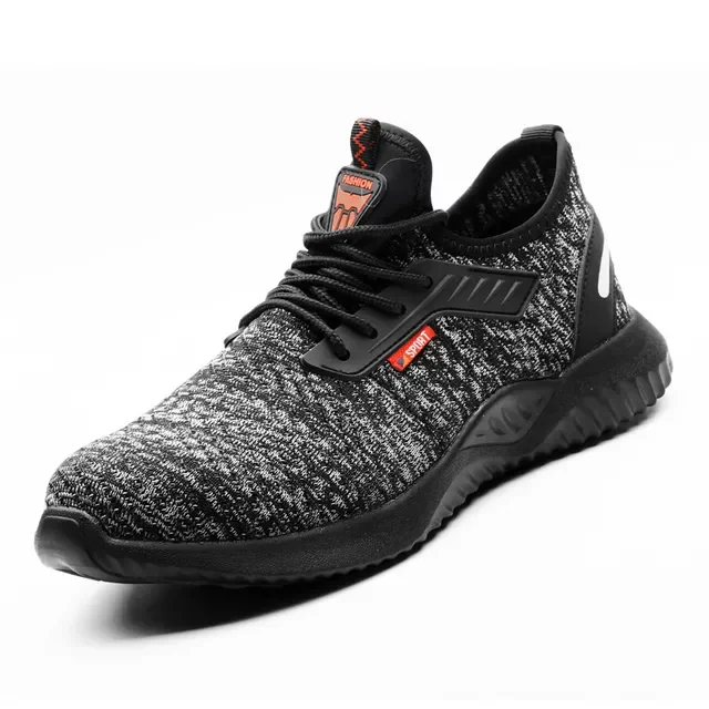 

Safety Shoes Steel Toe Men Women Fashion Anti-smashing Men's Work Shoes Black Breathable Comfortable Sports Shoe Sneaker