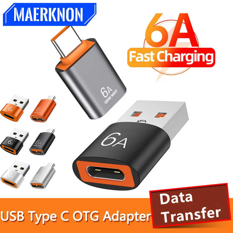 

6A USB3.0 To Type C Data Transfer Adapter OTG TypeC Female To USB Male Converter Fast Charging Adapter For Laptop Xiaomi Samsung