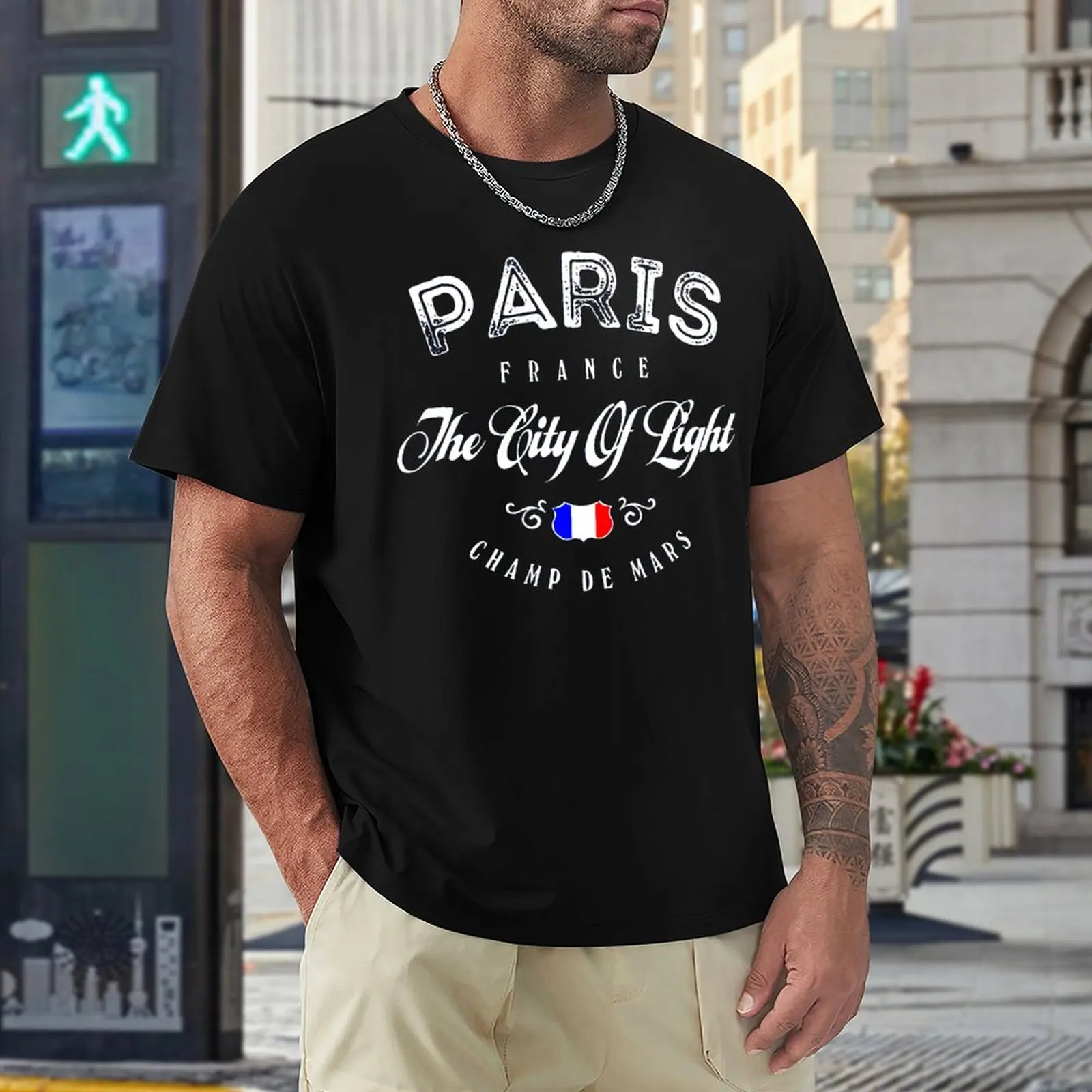 

Fresh Paris France Vintage T-shirt Move Top Tee Graphic Cool Funny Joke Aactivity Competition USA Size