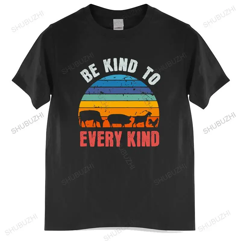 

Mens summer tshirt Classic Vegan Vegetarian T Shirt Men Be Kind To Every Kind Animal Sunset T-shirt unisex t-shirt teenagers