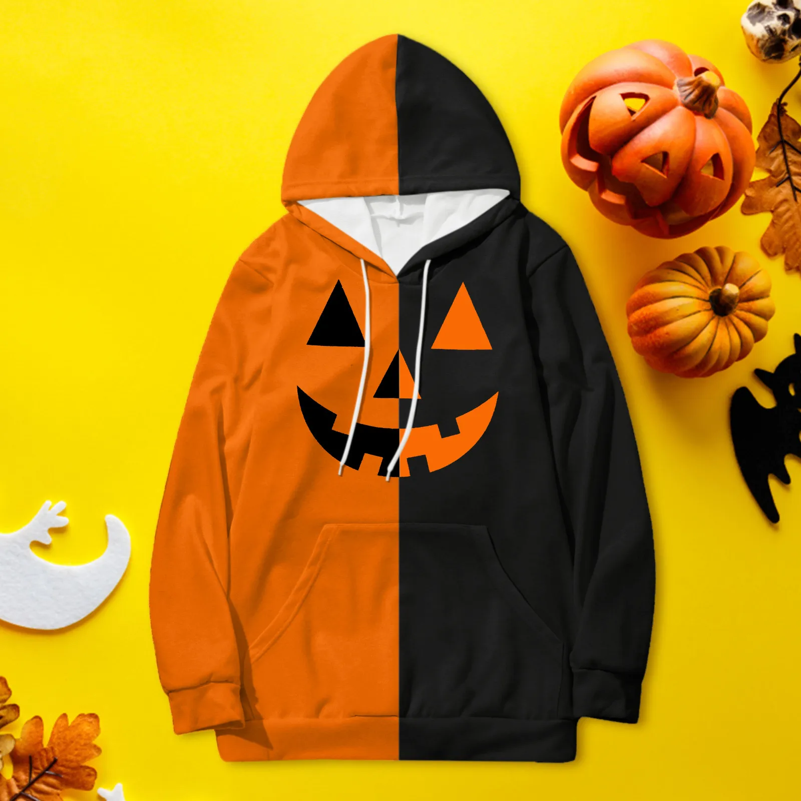 

Mens Athletic Pullover Hoodies Men Women Couple Halloween Pumpkin Print Sweatshirt Long Sleeved corteiz Sweater кофта женская