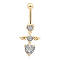 fashion shiny heart zircon pendant 925 sterling silver belly button ring beautiful navel piercing body fine jewelry for women