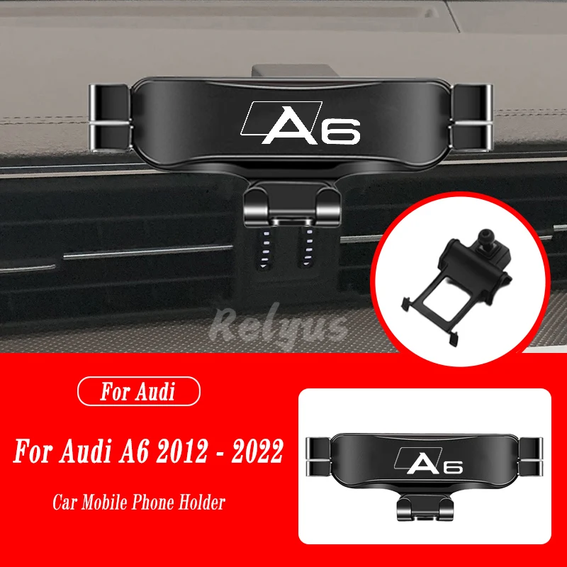 Автомобильный держатель мобильного телефона для Audi A6 C8 4A2 4A5 4GH 4GJ 2012-2022 Крепления на вентиляционное отверстие Стенд Гравитационный навигационный кронштейн Аксессуары
