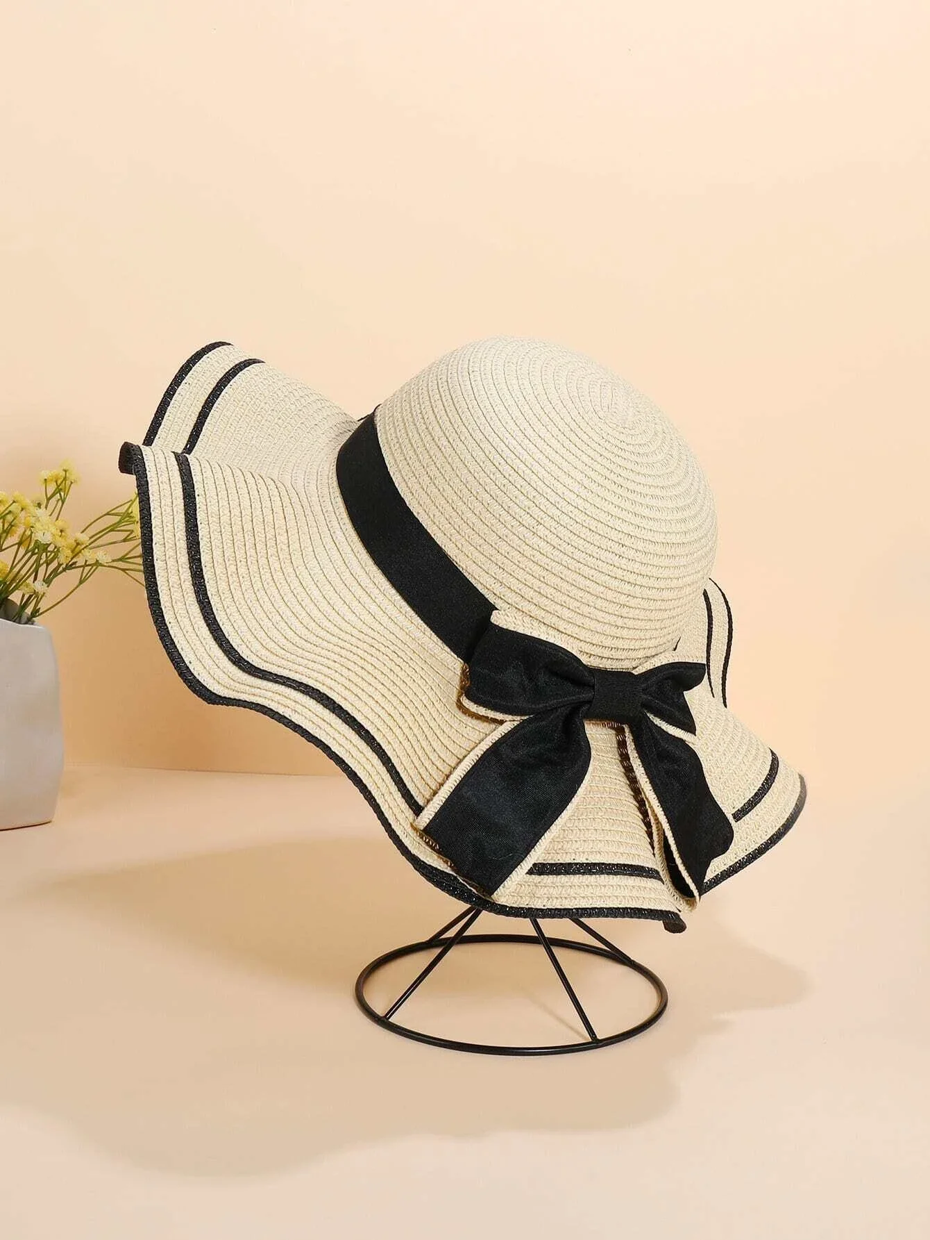 

Bow Decor Straw Hat