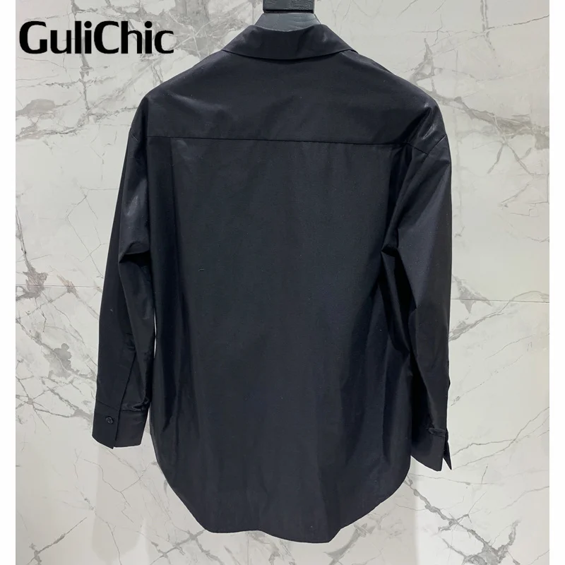 11 12 GuliChic женская рубашка с блестками и вышивкой бисером темпераментная модная